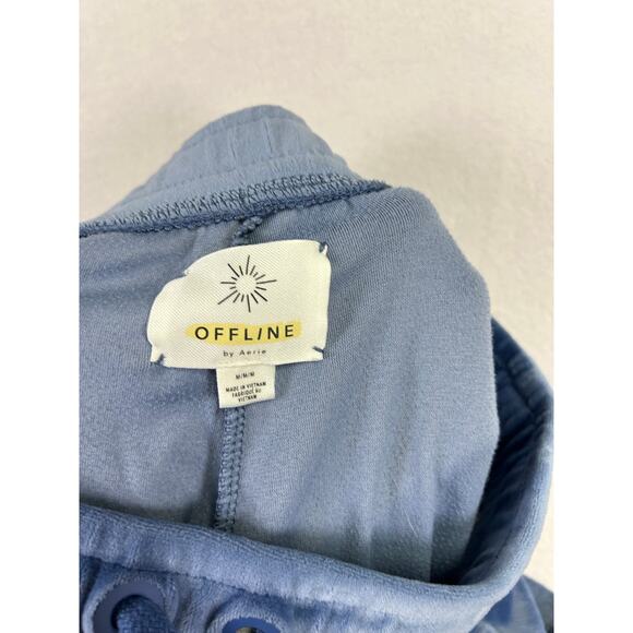 Woman's Offline By Aerie Blue After Party Velvet Velour Jogger Pants - Size M - Picture 2 of 8